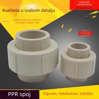PPR spoj za cijevi, potpuno plastičan spojnik, vruće zavarivanje 20 25 32 40 50 63 75
