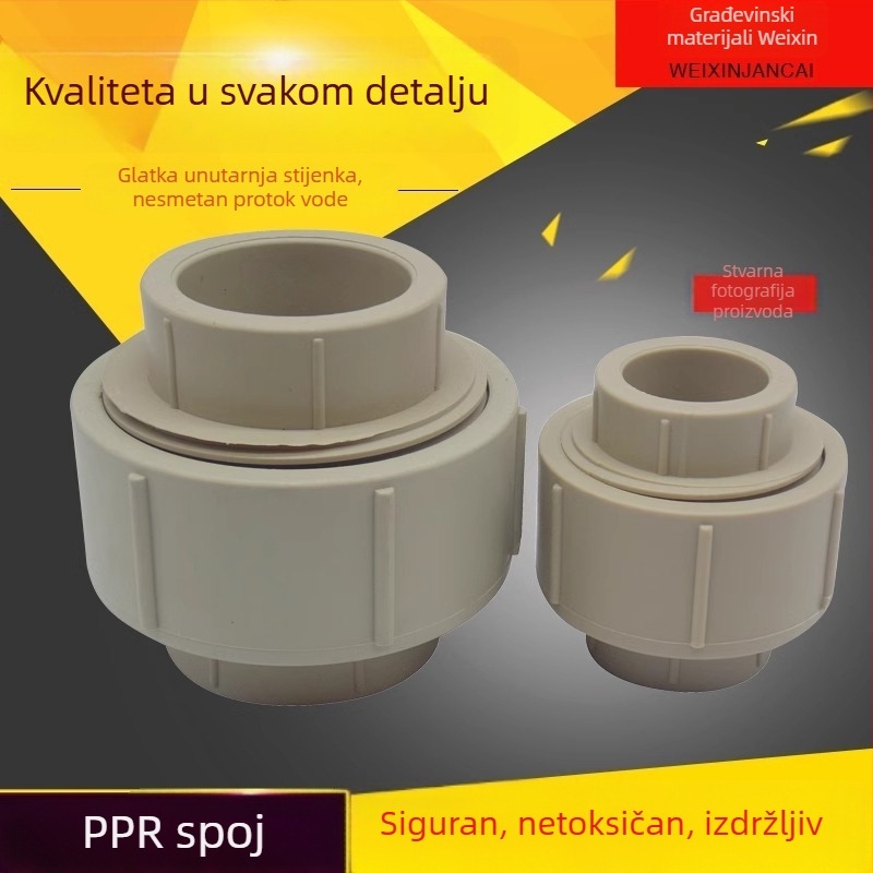 PPR spoj za cijevi, potpuno plastičan spojnik, vruće zavarivanje 20 25 32 40 50 63 75