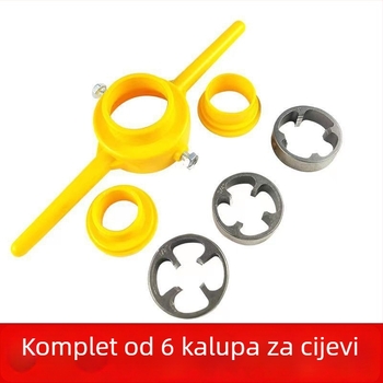 Set od 6 komada za navoj PVC cijevi s matricom i ključem