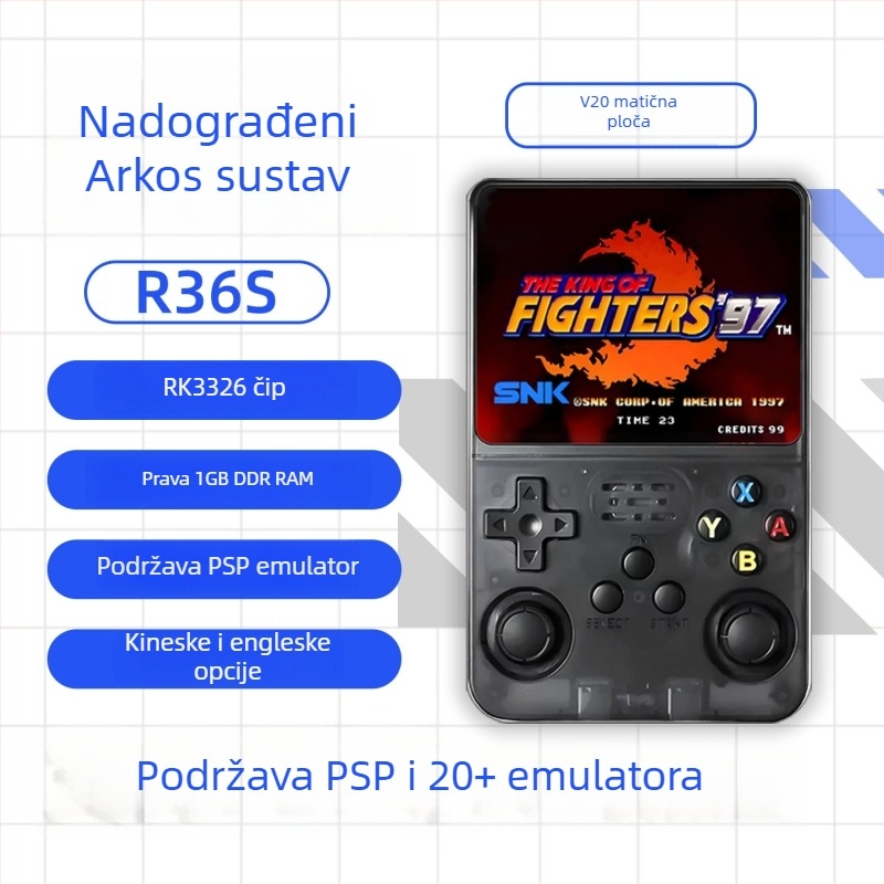 R36S ručna konzola s matičnom pločom V20, PSP emulator, nostalgični retro dizajn, 64GB