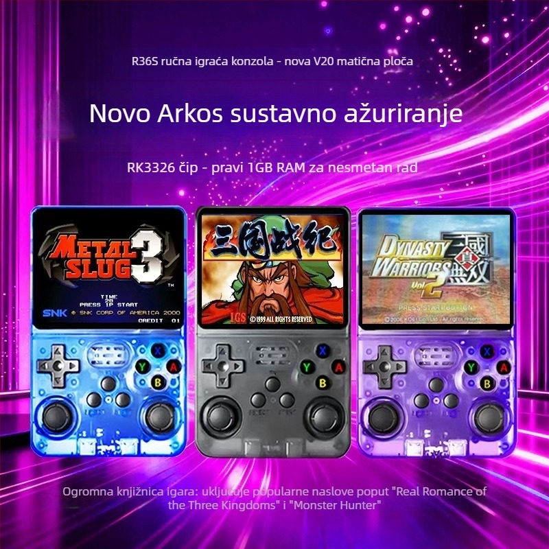 R36S ručna konzola s matičnom pločom V20, PSP emulator, nostalgični retro dizajn, 64GB