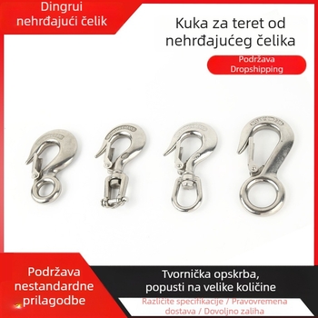 304 nehrđajući čelik teretni kuk, dizalica kuk, hvatačka kuka, usmjereni viljkastog tipa okretni prstenasti kuka, nosiva kuka za podizanje