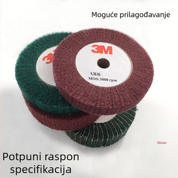 Nehrđajući čelični kolut za čišćenje s abrazivnom krpom, krilasti kolut za brušenje i poliranje, dimenzije 200×25×20, bez vlakana