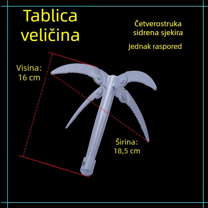 Trozubasta sidrena kuka za planinarenje na otvorenom i preživljavanje