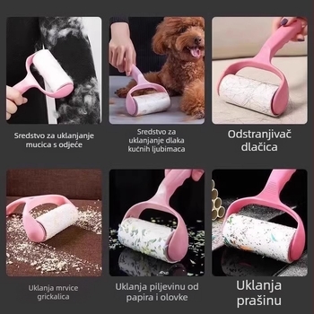 Snažan uklanjač dlačica za odjeću s zamjenjivom ljepljivom rolom papira