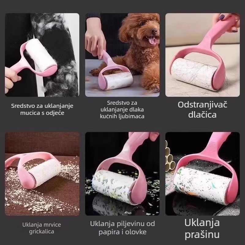 Snažan uklanjač dlačica za odjeću s zamjenjivom ljepljivom rolom papira