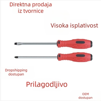 Prilagodljiva magnetska tvrdo kaljena odvijač PH2 i ravni vrh, kroz-jezgreni dizajn, otporan na ulje i protuklizna ručka