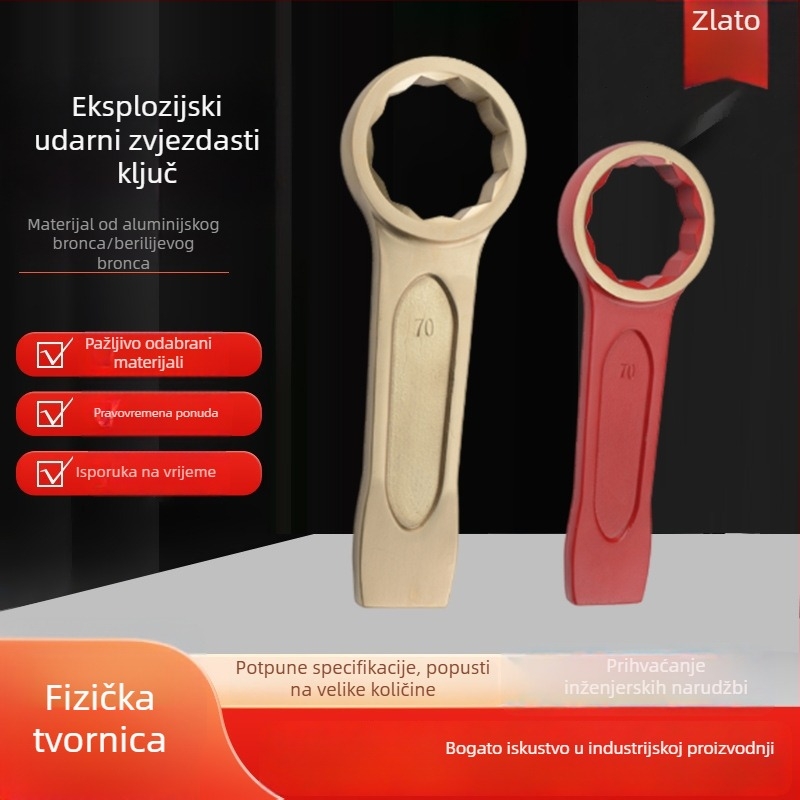 Ekspozicijski otporan ključ s cvjetnim oblikom od aluminijsko-brončane i berilij-brončane legure za zapaljiva okruženja