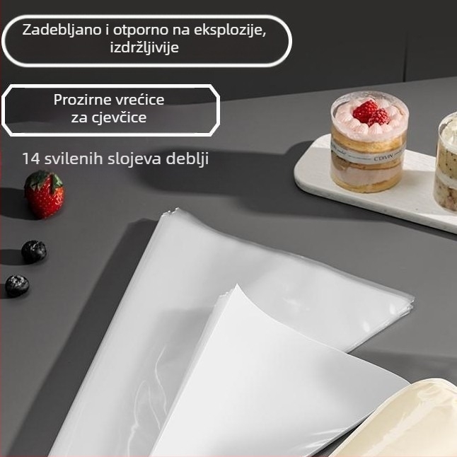 Jednokratne PE vrećice za ukrašavanje, trokutastog oblika, debljih stranica, za ukrašavanje torti i kreme od keksa