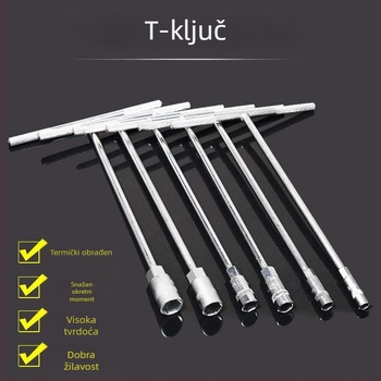 Set ključeva s T-držkom za vanjski šesterokut, 6-19 mm