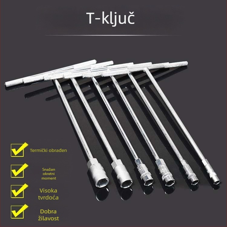 Set ključeva s T-držkom za vanjski šesterokut, 6-19 mm