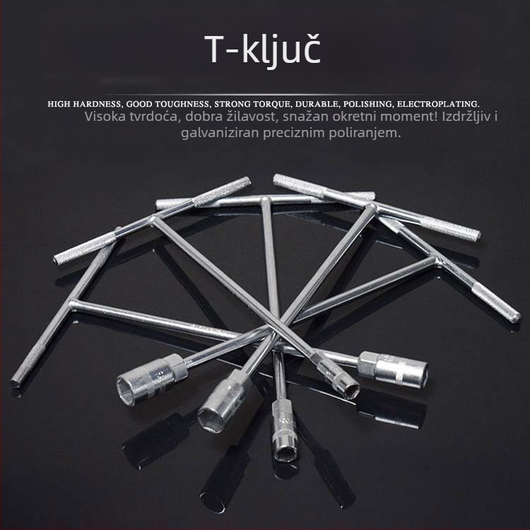 Set ključeva s T-držkom za vanjski šesterokut, 6-19 mm