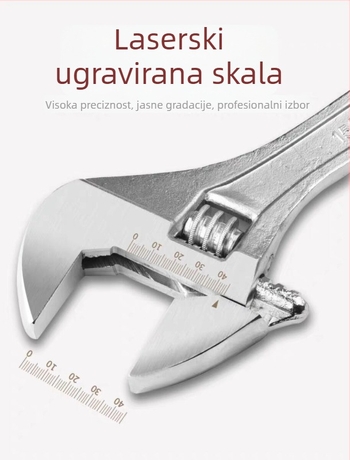 Kingmas 8-inčni podesivi ključ, lijevano željezo, višenamjenski alat