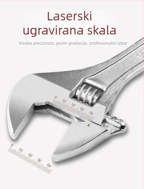 Kingmas 8-inčni podesivi ključ, lijevano željezo, višenamjenski alat