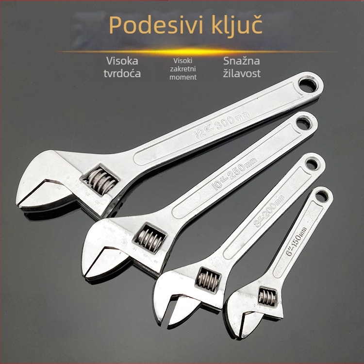 Kingmas 8-inčni podesivi ključ, lijevano željezo, višenamjenski alat