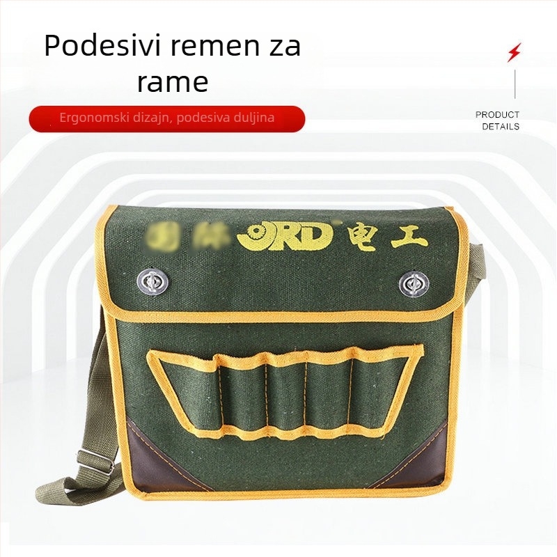 Torba od platna preko jednog ramena za električne alate, višefunkcionalna s velikim kapacitetom, Oxford stil
