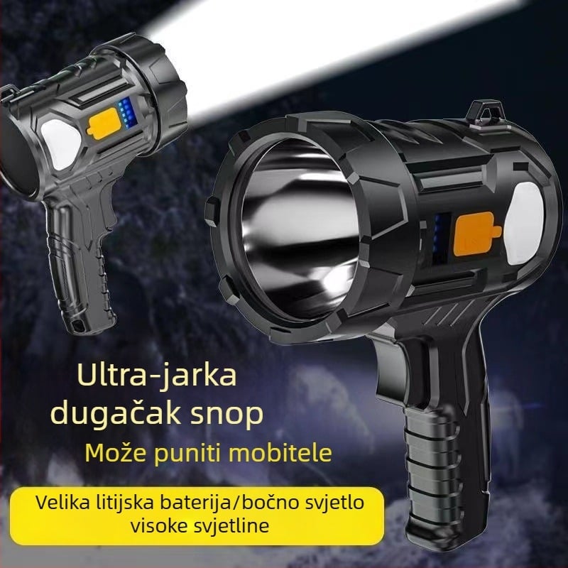 Višenamjenski prijenosni reflektor s ručnim visokopotentnim LED svjetlom, punjivi, dugi domet, vanjska radna svjetiljka