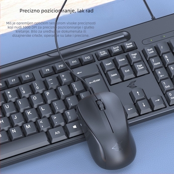 KM100 Žičani set tipkovnice i miša USB za stolno računalo i prijenosno računalo