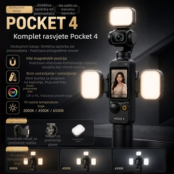 DJI Pocket 4 magnetski komplet svjetla dopune s tri boje temperature, prijenosno svjetlo za ljepotu za akcijske kamere