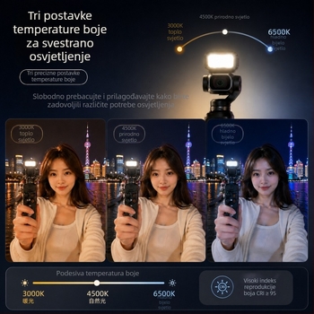 DJI Pocket 4 magnetski komplet svjetla dopune s tri boje temperature, prijenosno svjetlo za ljepotu za akcijske kamere