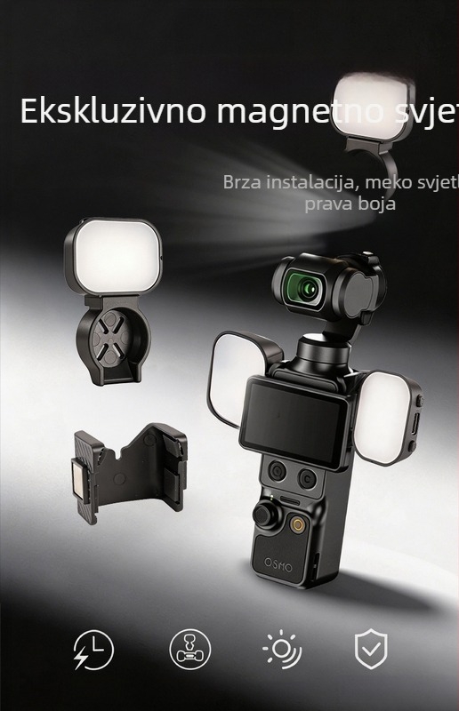 DJI Pocket 4 magnetski komplet svjetla dopune s tri boje temperature, prijenosno svjetlo za ljepotu za akcijske kamere
