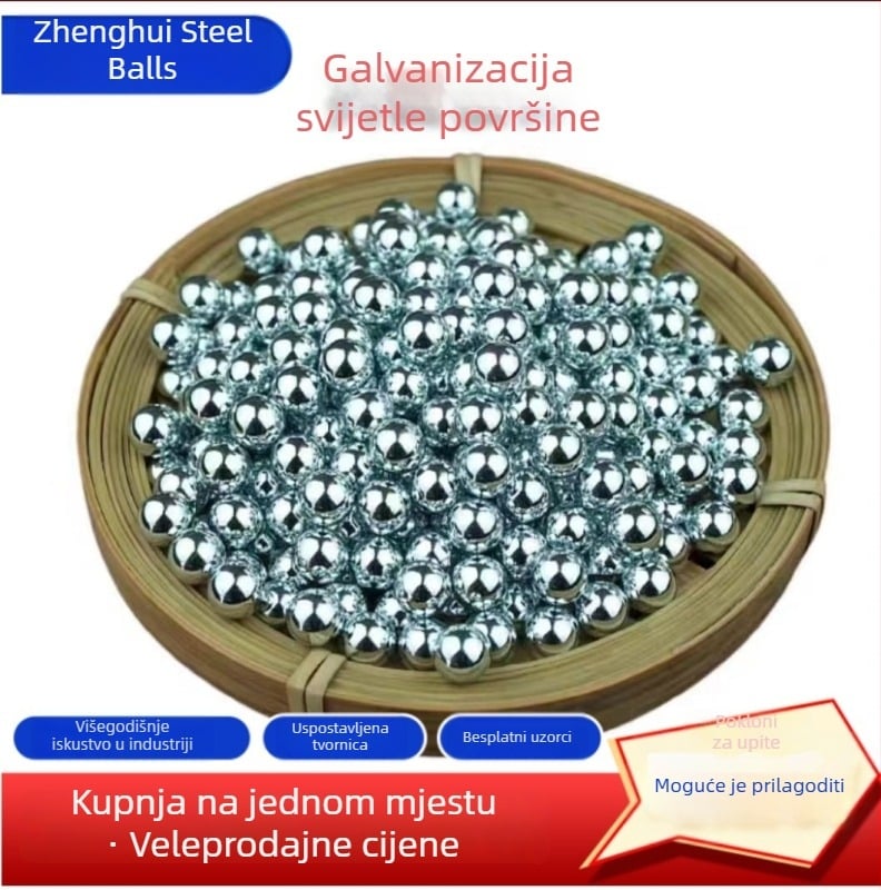 Galvanizirana čelična kugla za praćku, otporna na hrđu, protuklizna površina, čvrsta