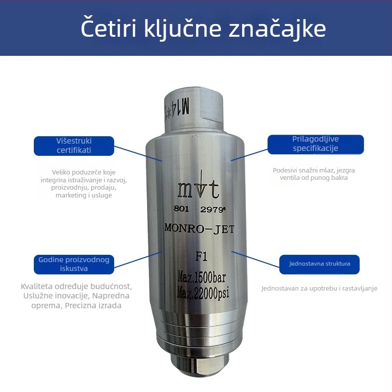 Rotirajuća Devil mlaznica za visokotlačno čišćenje – industrijsko čišćenje površina, uklanjanje rđe i boja