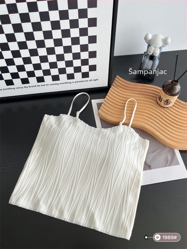 Ženski top od ice silk s integriranim jastučićima, čipka, nizak izrez, lijep leđa