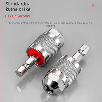 Adapter za bušilicu s šestougaonim osovinom, univerzalni tročlani držač, čelik