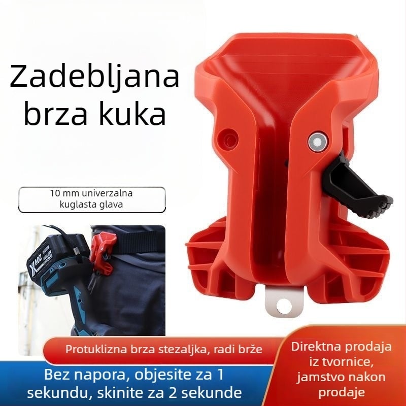 Električarski pojas s prijenosnim držačem alata, brzo pričvršćivanje u struku, metalni držač
