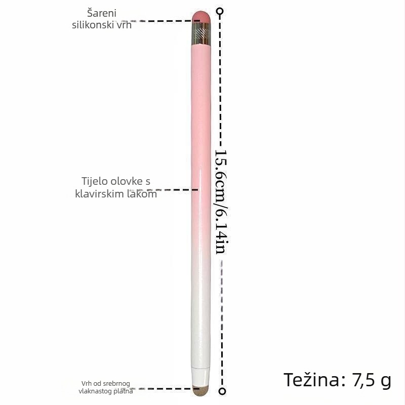 Stilus s dvostrukim vrhom s gradijentnom bojom za pametne telefone i tablete – kapacitiv olovka za crtanje