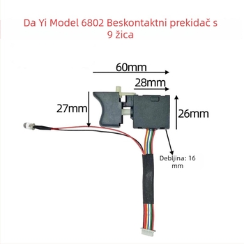 Dayi bezčetnički prekidač za električni ključ, prekidač s 9 vodiča litij 04221