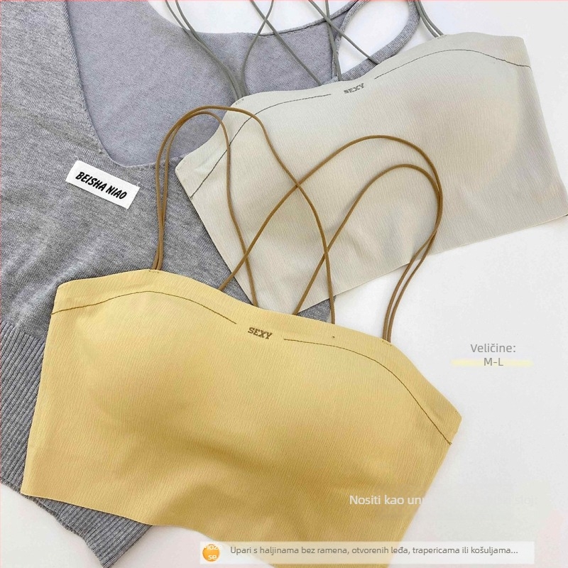 Bustier bez naramenica s križnim leđima, prozračne tanke košarice