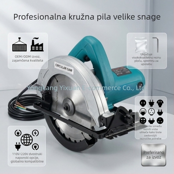 110V/220V električna kružna pila visoke snage s motorom od čistog bakra