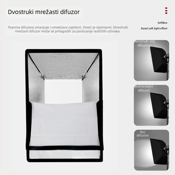 Kvadratni softbox 60x90 cm s Bowens mountom za livestream, difuzor s mrežom za studijsku fotografiju