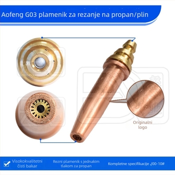 G03 propan plin duga za rezanje s jednakim tlakom – poluautomatska plamen rezna duša, potpuno bakrena