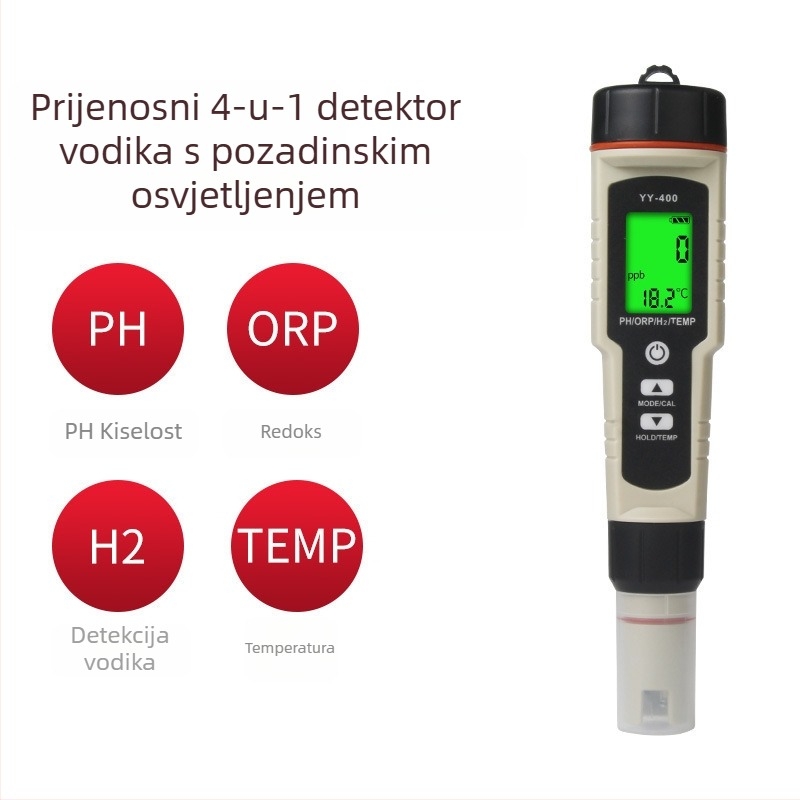 Višestruki parametarski tester za vodu: pH, ORP i sadržaj vodika