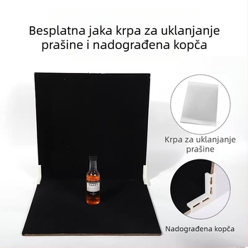Fotografska pozadina od pliša s apsorpcijom svjetla, 40×40 cm, crna pozadinska ploča