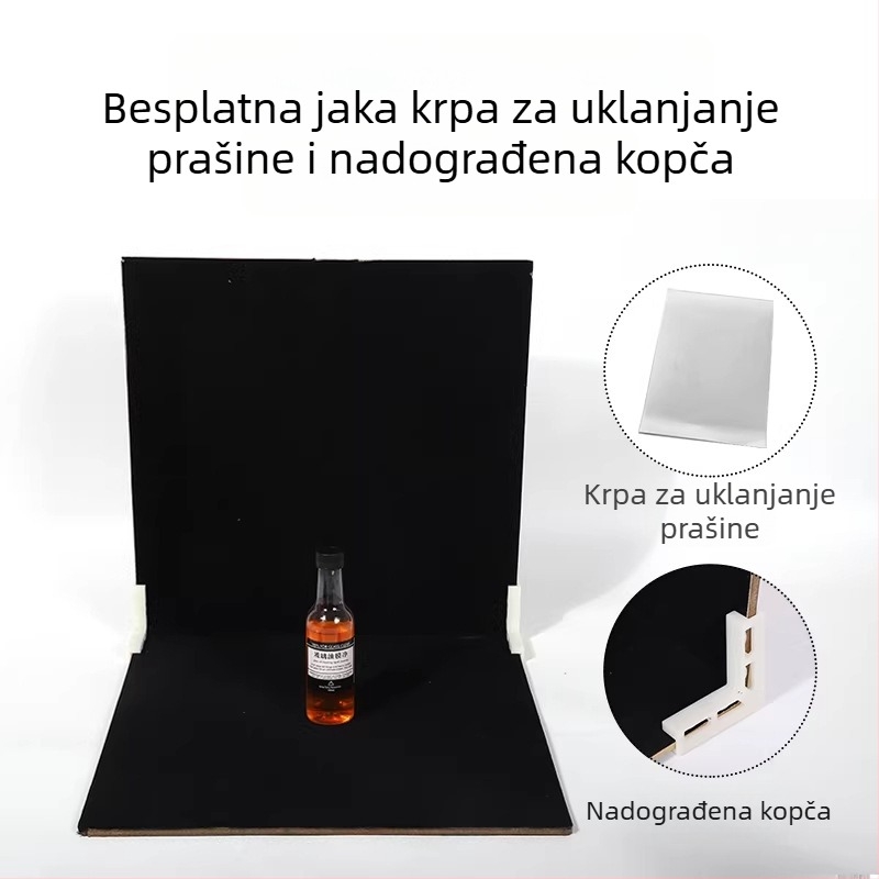 Fotografska pozadina od pliša s apsorpcijom svjetla, 40×40 cm, crna pozadinska ploča