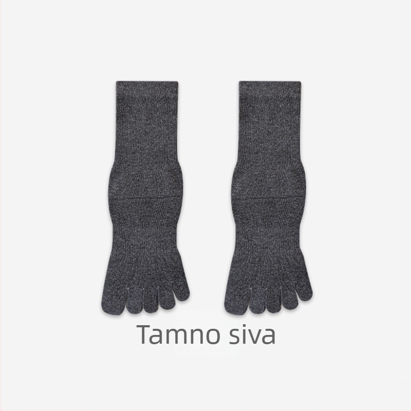 Čarape s pet prstiju od pamuka za ljeto, prozračne, antibakterijske, protiv mirisa, srednje visoke sportske čarape