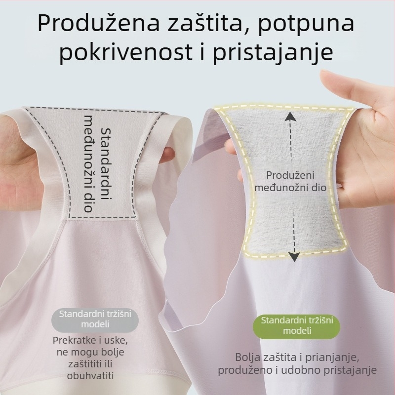 Bešivne ženske gaćice od Ice Silk, visoki struk, antibakterijski predeo, plus veličina, lagane za ljeto