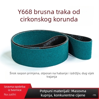 Abrasivna traka od cirkonij-korunda, 2100×50 mm, za obradu metala i poliranje nehrđajućeg čelika