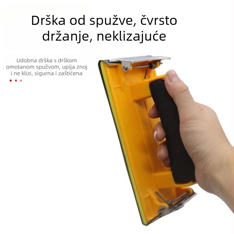 Držač za brusni papir sa žutom spužvom i plastičnim klipom
