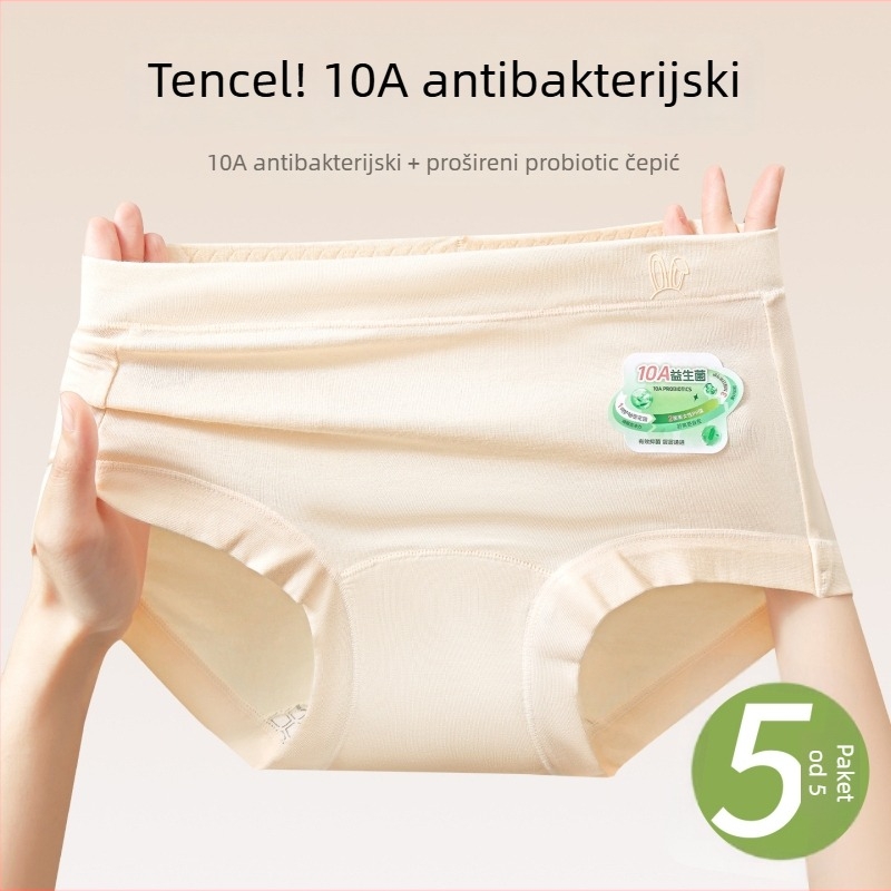 Lyocell žensko donje rublje u plus veličini, srednji pojas za kontrolu trbuha, 10A antibakterijsko, produženi preponski dio, prozračno i nježno prema koži