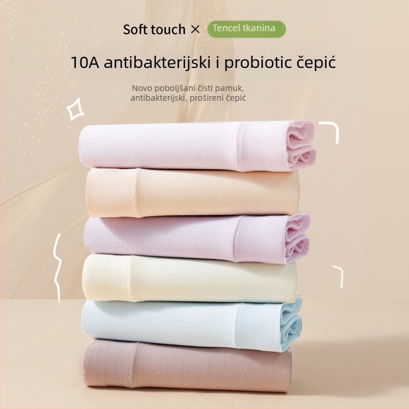 Lyocell žensko donje rublje u plus veličini, srednji pojas za kontrolu trbuha, 10A antibakterijsko, produženi preponski dio, prozračno i nježno prema koži