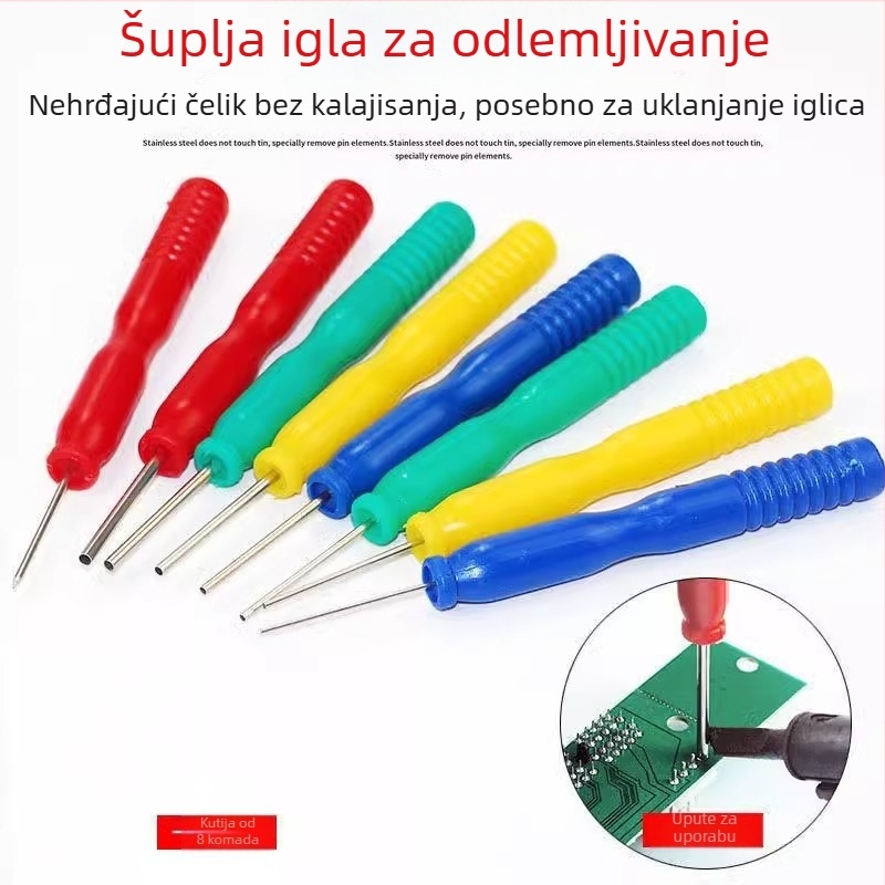 Šuplja igla od nehrđajućeg čelika bez tin-pokrivenosti, namijenjena demontaži pinova komponenti, kondenzatora i elektroničkih dijelova za popravak