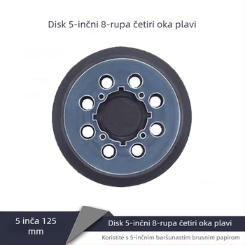 Električni brusni disk, promjera 5 inča, s 8 rupa, samoljepljivi disk sa stražnjom stranom od velura