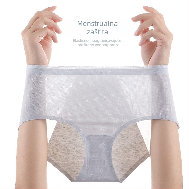 Ženske menstrualne gaćice od ledene svile, nepropusne, prozračne, s pamukom u preponom dijelu, higijensko donje rublje za mjesečnicu