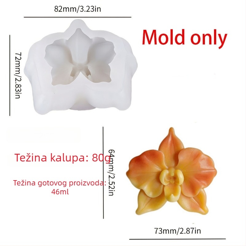 Silikonski kalup za cvijeće u zvjezdastom 3D Phalaenopsis orhideja i suncokret, za mousse torti – DIY cvjetni kalup