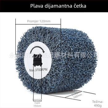 Crni dijamantni četkasti kotač za metalne površine, najlonska vlakna s abrazivom od karbida silicija